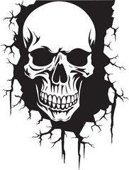 Nebula Nook Black Skull in Cracked Wall Emblem Cryptic Canyon Peeping Skull from Cracked Wall Icon