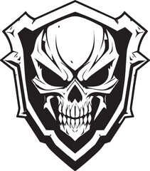 Obsidian Rampart Vector Shield with Skull Cryptic Citadel Black Logo with Skull Shield