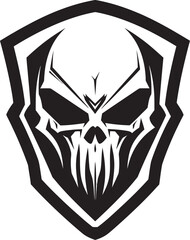 Sentinel Sanctuary Black Shield Logo with Skull Defiant Deflector Shield Shaped Skull Vector