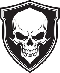 Guardian Grin Vector Skull Shield Insignia Stealth Guardian Black Logo with Skull Shield
