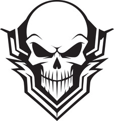 Obsidian Sentinel Black Shield Logo with Skull Defenders Icon Skull Shield Icon Vector
