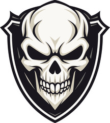 Dark Guardian Vector Shield with Black Skull Lethal Guardian Black Logo with Skull Shield