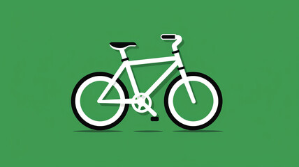 icon of a modern bicycle on green background