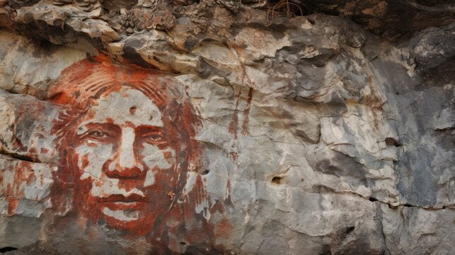 Aged Textured Surface of Southern California's Painted Cave. Detail 04 of the Chumash Indians' Ancient Rock Art