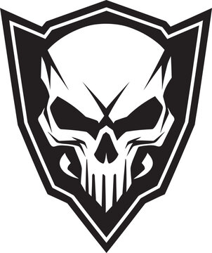 Ebon Bulwark Black Logo with Shield Design Vigilant Vault Skull in Shield Emblem