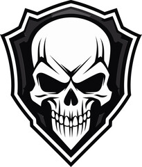 Stealth Guardian Black Logo with Skull Shield Skull Bastion Shield Vector with Black Skull