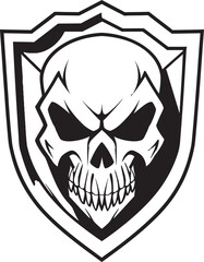Dark Guardian Vector Shield with Black Skull Lethal Guardian Black Logo with Skull Shield