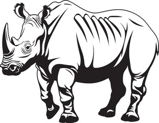 Vector Verve Black Rhino Skeleton Design Graceful Strength Black Rhino Icon in Vector