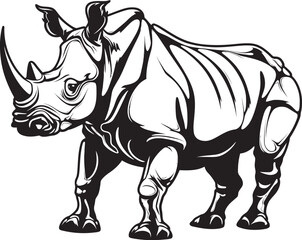 Wild Essence Rhino Skeleton in Black Iconic Form Black Rhino Vector Logo