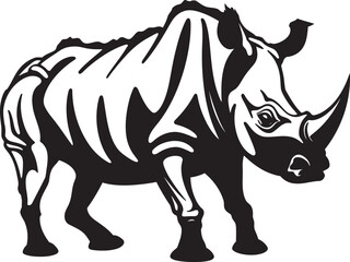 Epic Simplicity Black Rhino Vector Symbol Vector Dynamics Rhino Skeleton Black Logo