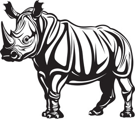Epic Framework Black Rhino Vector Logo Sleek Strength Rhino Skeleton Icon in Black