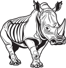 Epic Essence Rhino Skeleton Black Icon Vector Dynamics Black Rhino Logo Structure