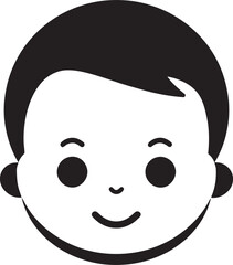 Cute Curiosities Child in Black Vector Icon Bitty Bliss Vector Logo for Little Sweethearts