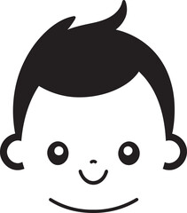Whimsical Wonders Small Child Black Vector Logo Playful Pixies Adorable Vector Logo for Kiddos