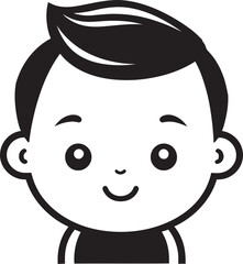 Cherubic Charms Black Child Icon in Vector Mini Musings Black Vector Logo for Little Minds