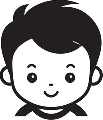 Playful Pint Sized Child in Black Vector Logo Adorable Anthems Black Child Icon in Vector