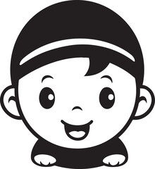 Tiny Twirls Black Vector Icon for Kiddos Whimsical Whispers Child in Black Vector Logo