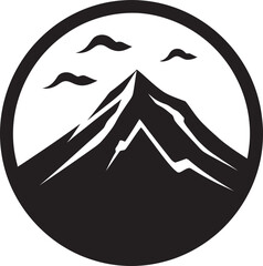 Fury Forge Black Icon for Volcano Power Lava Lines Volcano Mountain in Striking Black Vector