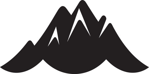 Inferno Peaks Black Vector Logo for Volcano Majesty Epic Pyre Volcano Mountain in Bold Black Design