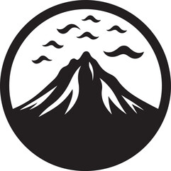 Fierce Formation Black Logo for Volcano Peaks Volcano Vision Black Vector Logo for Mountain Fury
