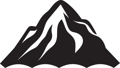 Lava Lines Volcano Mountain in Striking Black Vector Molten Marvel Black Logo for Volcanic Majesty