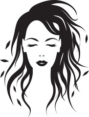 Gentle Strength Carved Willow Tree with Womans Essence Feminine Flourish Willow Woman in Black Vector Design