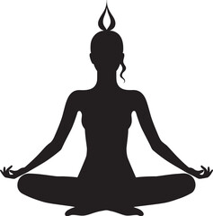 Tranquil Trails Yoga Woman Emblem in Vector Lotus Luminary Black Logo with Yoga Woman Silhouette