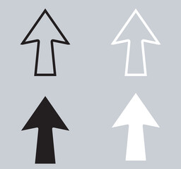 Set of Up arrow icon. Scroll up icon sign symbol in trendy flat style. Move up vector icon illustration isolated on gray background	