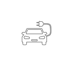 Electric auto icon. Flat design. Vector illustration