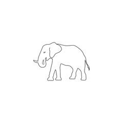 Elephant line icon on white background vector illustration flat sign