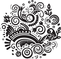 Fluid Whirls Abstract Curly Vectors in Modern Style Whimsical Coils Curly Modern Vector Abstractions