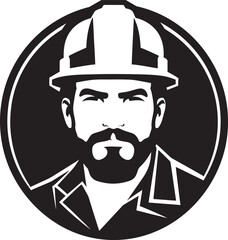 Gear and Hammer Construction Worker Icon Constructive Vision Vector Worker Design
