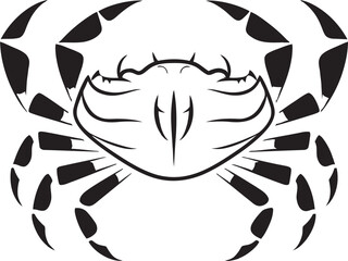 Clawed Champion Crab Vector Ocean Guardian Vector Crab Icon