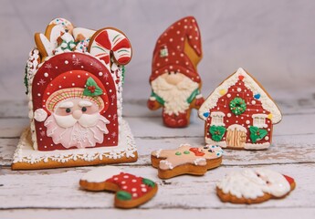 Christmas colorful cookies for background