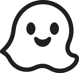 Midnight Spectral Cute Ghost Vector Design Ghoulish Cuteness Black Ghost Icon