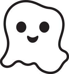 Spectral Sweetheart Black Ghost Vector Ghostly Whimsy Cute Ghost Vector Design