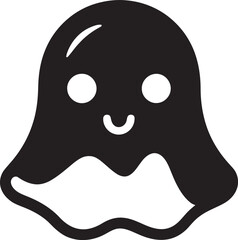Ghostly Whimsy Cute Ghost Vector Design Midnight Haunter Black Ghost Icon