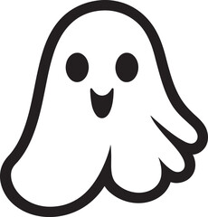 Sweet Spookiness Cute Ghost Design Shadowy Spirit Black Ghost Vector Icon
