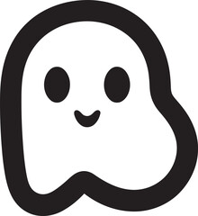 Charming Spectral Figure Cute Ghost Icon Shadowy Sweetness Black Ghost Design