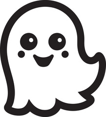 Enigmatic Ectoplasm Black Vector Ghost Ghastly Glee Cute Ghost Emblem