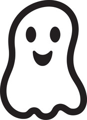 Spooky Sweetness Black Vector Ghost Midnight Charm Cute Ghost Design