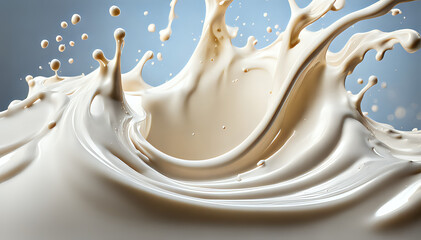 Milk concept in a flow of waves Set composition of food photography concept