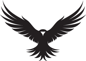 Majestic Winged Guardian Black Eagle Icon Noble Feathered Emblem Vector Eagle Design