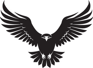 Sovereign Bird of Prey Black Vector Design Elegant Hunter Silhouette Eagle Icon