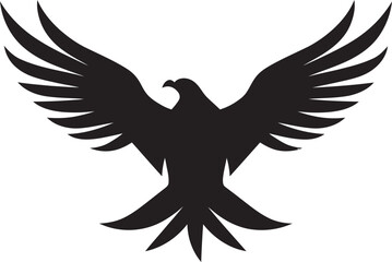 Elegant Hunter Silhouette Eagle Icon Predatory Majesty Black Eagle Vector