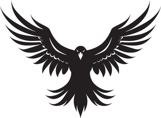 Dynamic Predator Profile Black Eagle Design Graceful Winged Majesty Vector Eagle