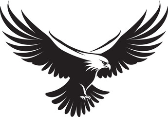 Fototapeta premium Majestic Raptor Silhouette Eagle Design Noble Avian Profile Black Eagle Vector