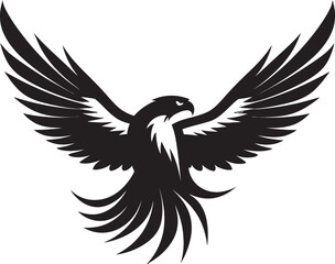 Obraz premium Majestic Flight Profile Vector Eagle Noble Hunter Silhouette Black Eagle Icon
