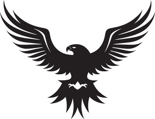 Sovereign Raptor Emblem Eagle Icon Elegant Aerial Majesty Black Eagle Vector