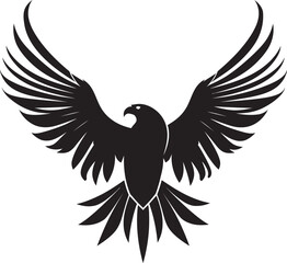 Obraz premium Dynamic Bird of Prey Eagle Vector Design Graceful Avian Symbol Black Eagle Icon